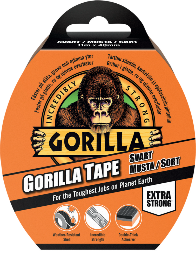 VÄVTEJP GORILLA SVART 48MMX11M