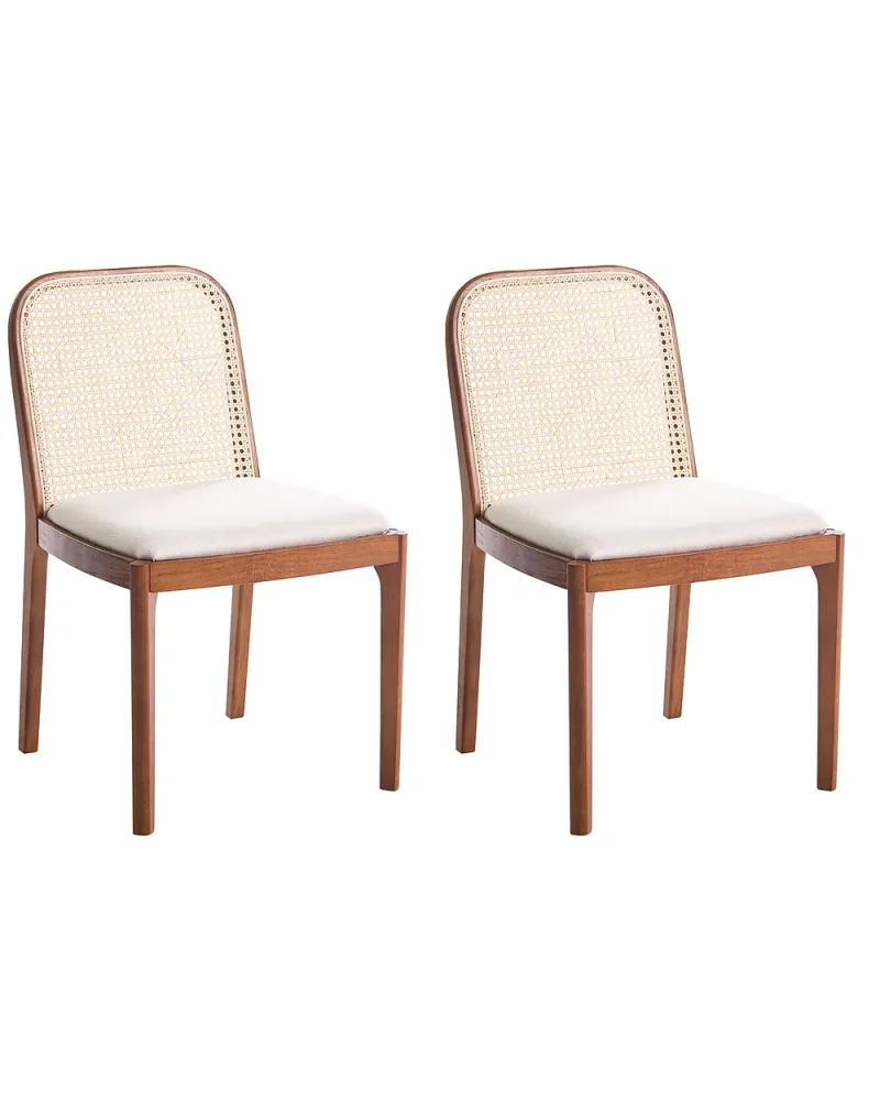 Set med 2 matstolar EDINA Brun/ Beige