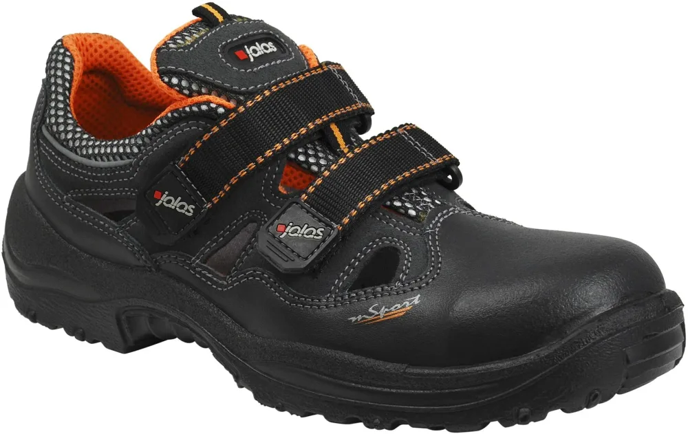 Jalas 3400A Monza Sport Skyddssandal S1, aluminiumhätta, svart/röd 46