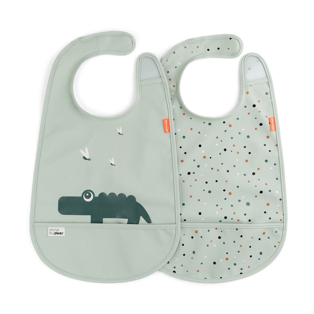 Croco haklapp med kardborre 2-pack, Green