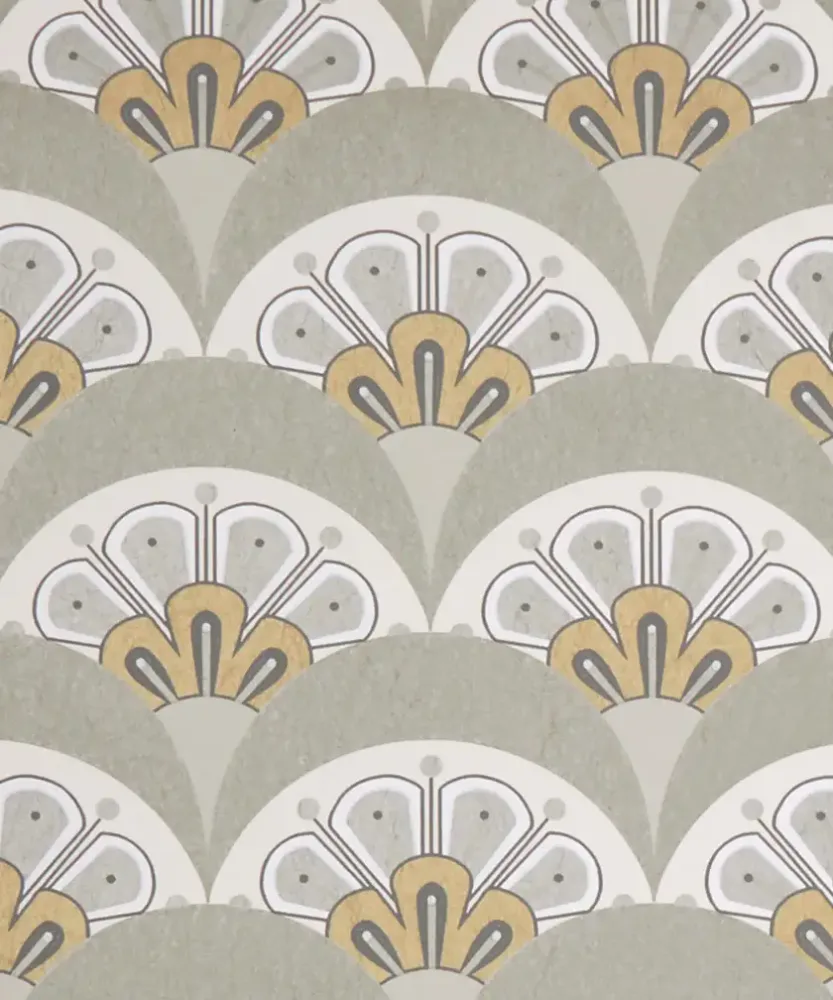 Liberty - Deco Scallop Pewter White