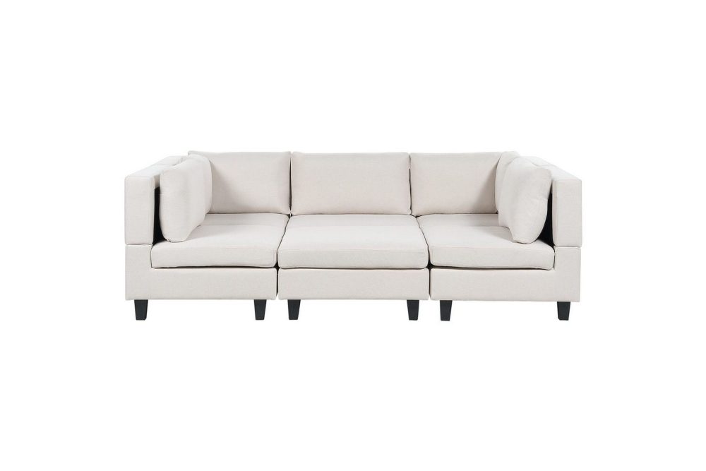 Modulsoffa med fotpall Unstad Beige/svart, Symmetrisk