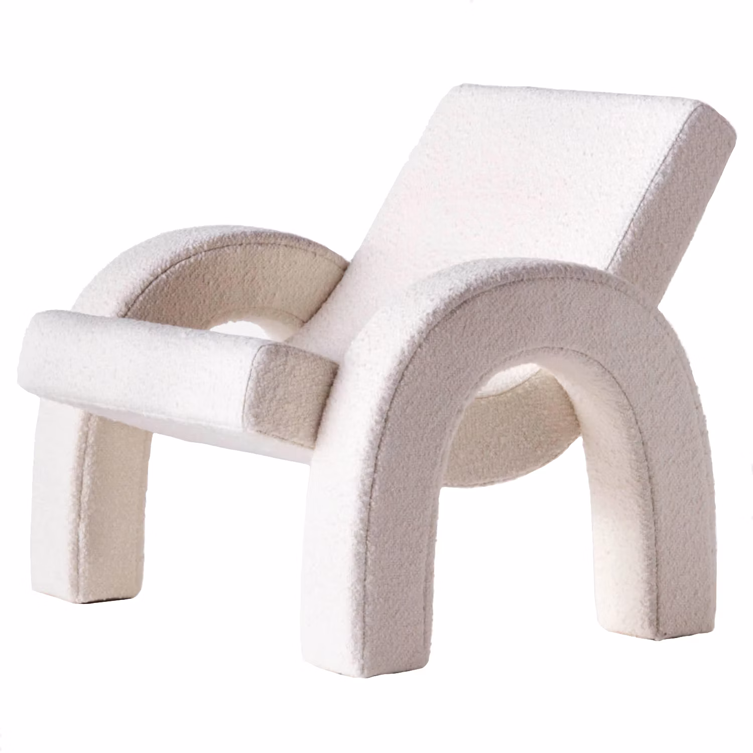 Arco Loungefåtölj, Bouclé Vit