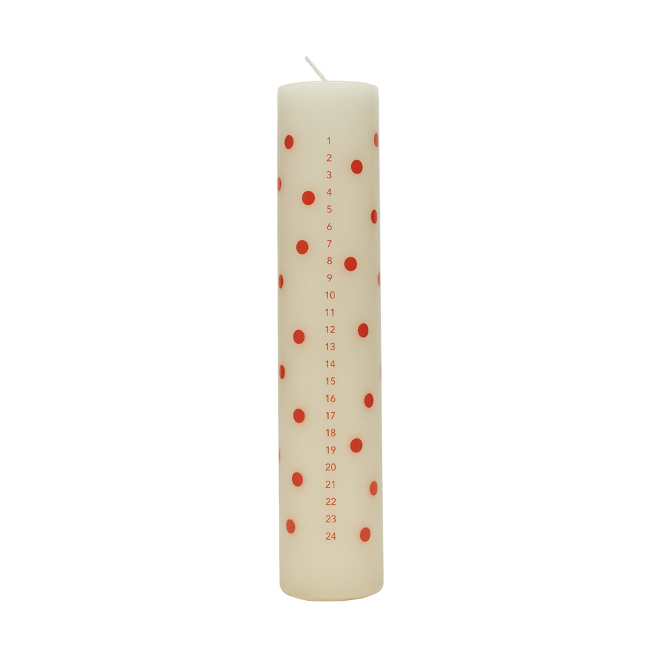 Polka kalenderljus, Offwhite-red