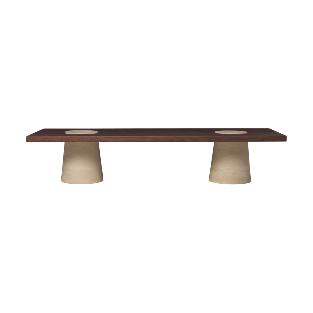 Grova soffbord, Travertine, 155x55x34 m