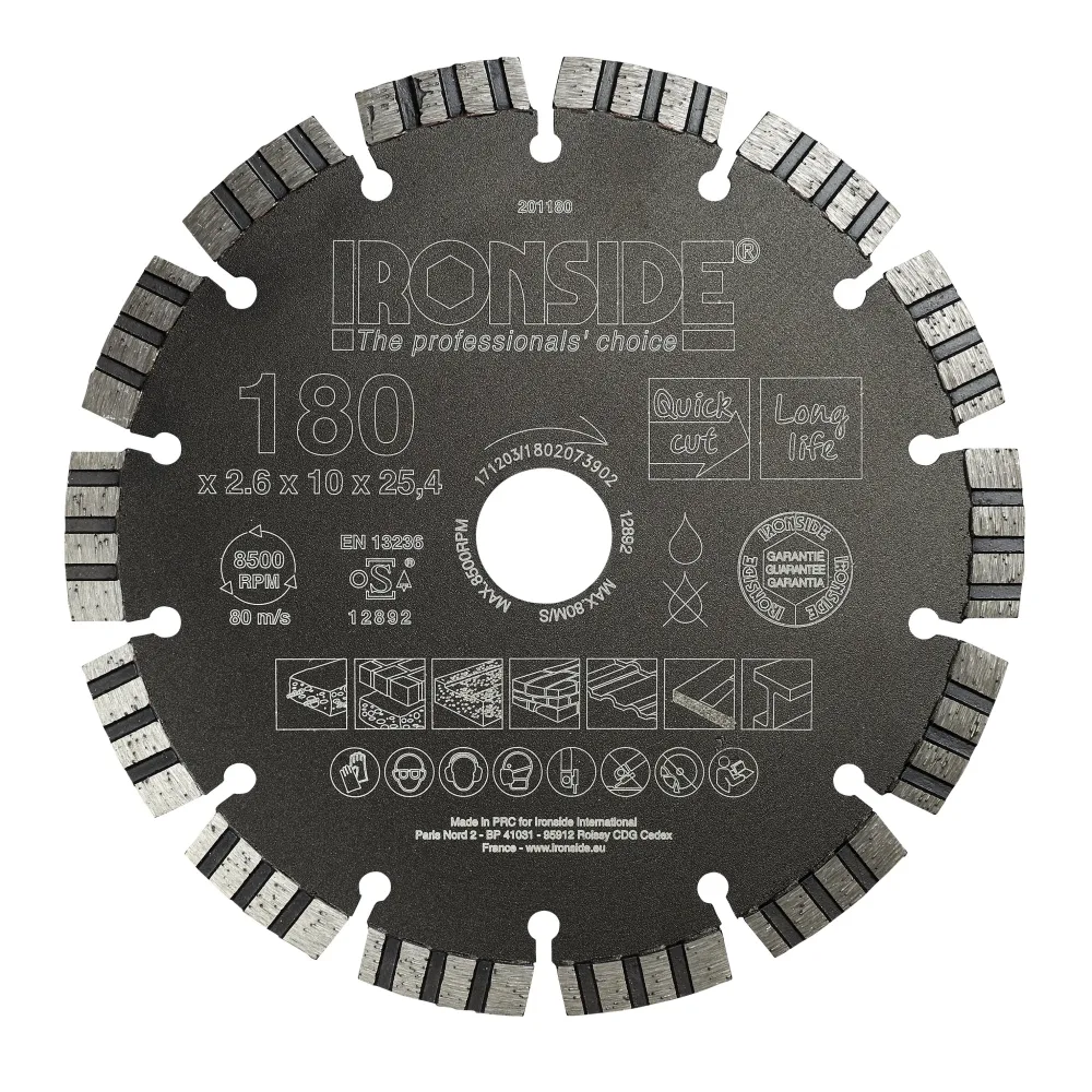 Ironside 201180 Diamantkapskiva universell, 180x25,4x2,6 mm