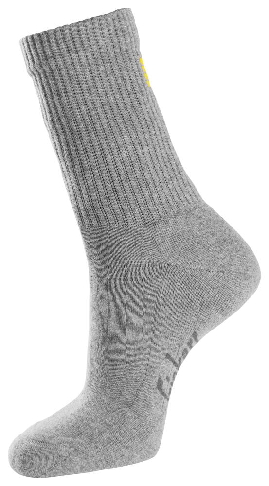 BOMULLSSTRUMPOR SNICKERS WORKWEAR 45-48 3P, GRÅ
