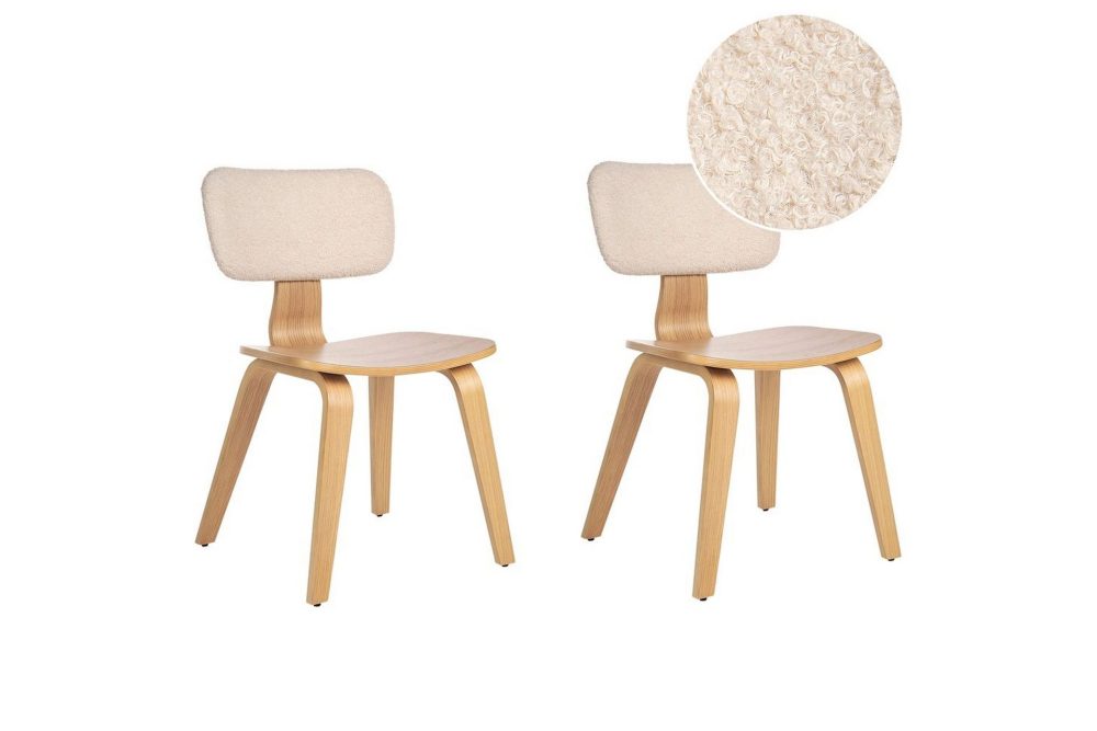 Matsalsstol Lucinda set om 2 Beige-Ljust Trä
