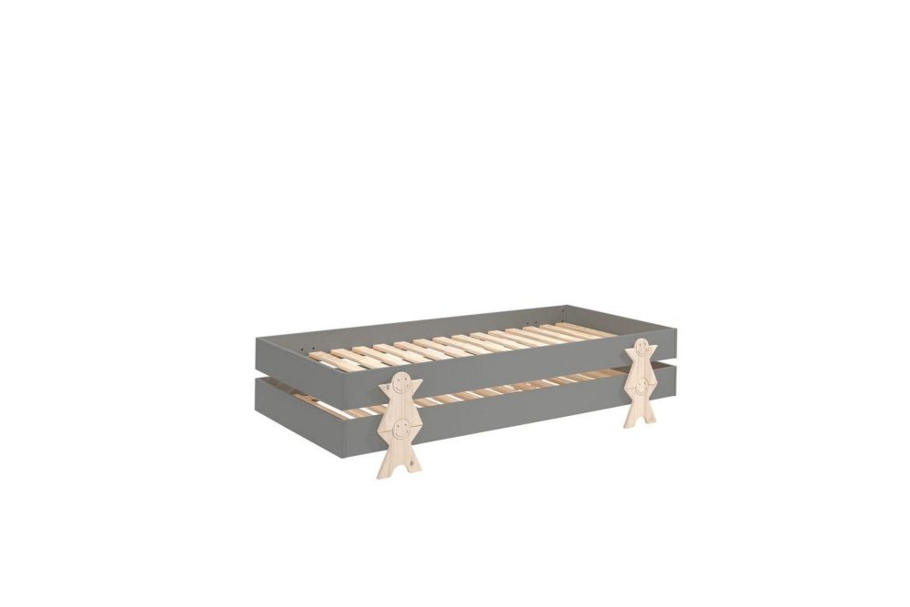 Säng Modulo med smilisfötter Grå, 2