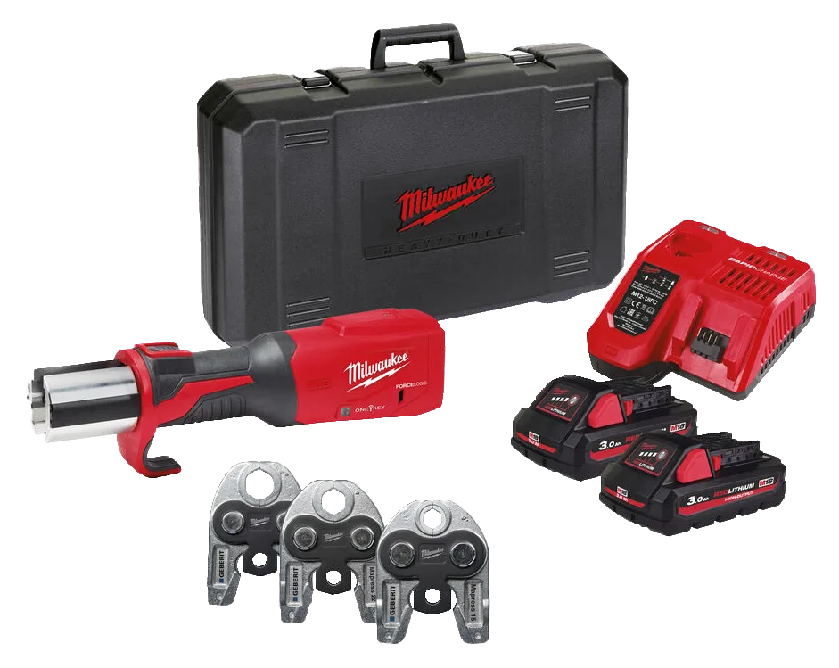 Milwaukee M18 ONEBLHPT-302C GM-SET Pressmaskin med batteri och laddare, 15-22-28