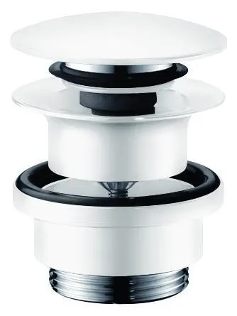 Hansgrohe 50100700 Bottenventil för tvättställ, Push-Open, 1 1/4" Mattvit