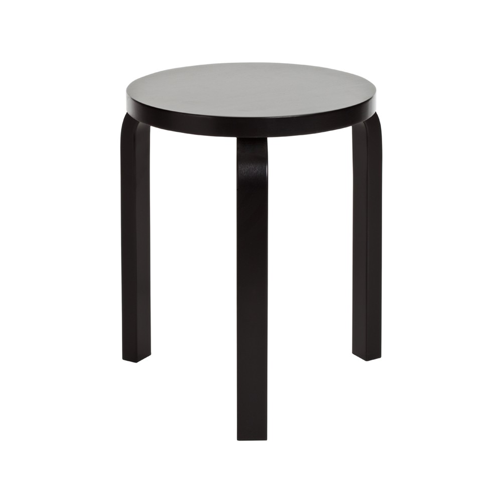 Stool 60 pall 3 st ben, Svart lack
