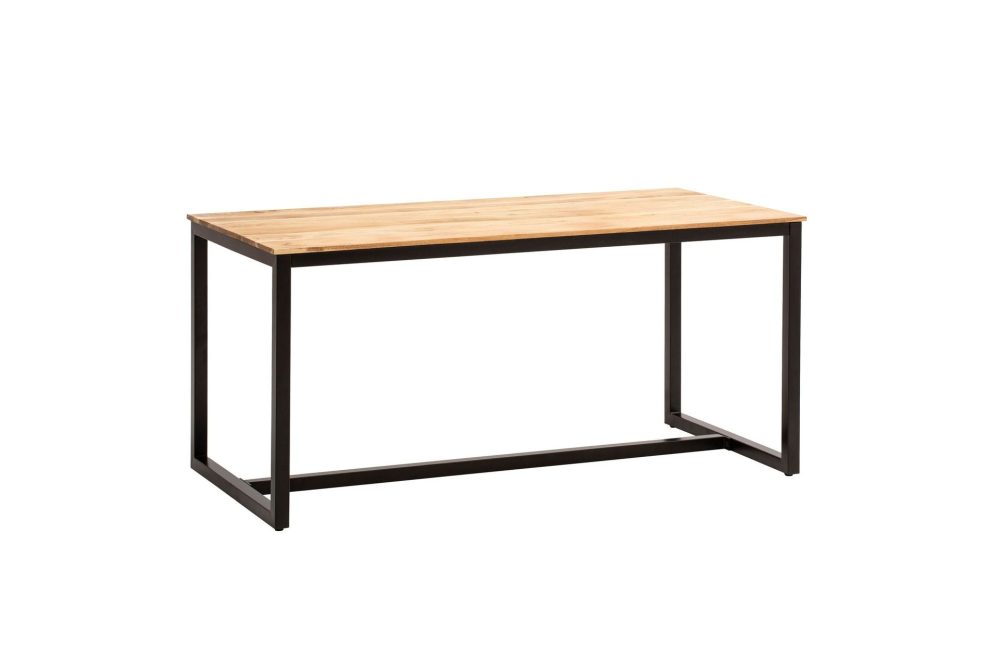 Matbord Wohnling massivt trä industriell loftstil metallbensram 120x60 cm