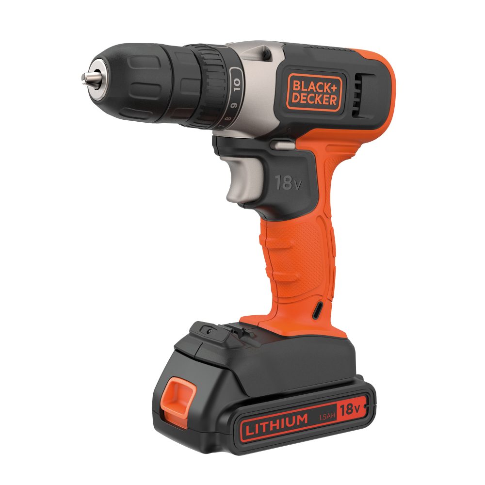 Kjøp Black & Decker Bor/skrutrekker 18V BCD001C1-QW, inkl. 1,5 Ah batteri & lader