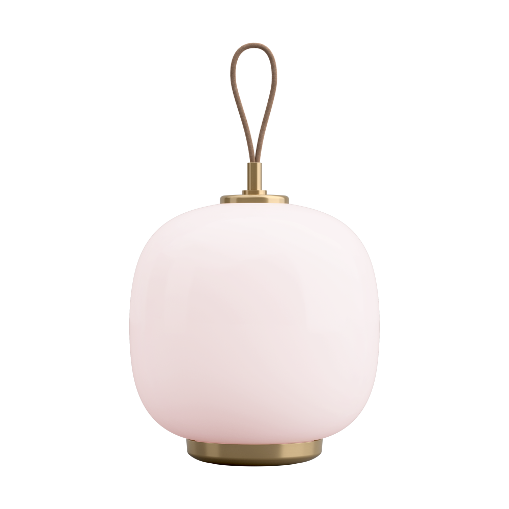 VL45 Radiohus portabel lampa Ø17,5 cm, Brass-pale rose glass
