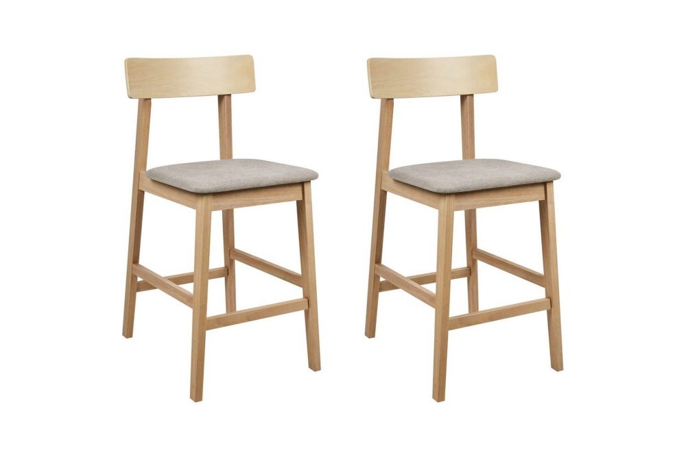 Barstol Isanti set om 2 Ljus Trä-Beige