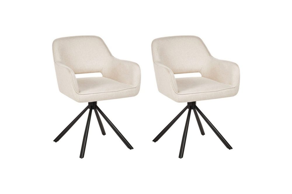 Matsalsstol Loures set om 2 Beige-Svart