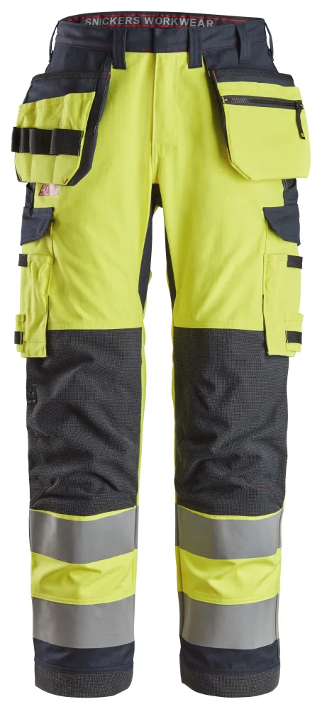 Snickers Workwear 6261 ProtecWork Arbetsbyxa varsel, gul/marinblå, med hölsterfickor 44