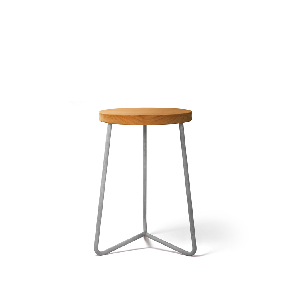 V-1 pall, Teak-varmförzinkat stålstativ, 45 cm