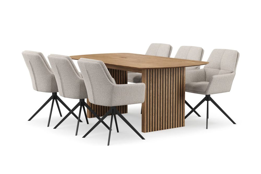 Richeto Matgrupp 180 cm med 6 Torsby Snurrstolar