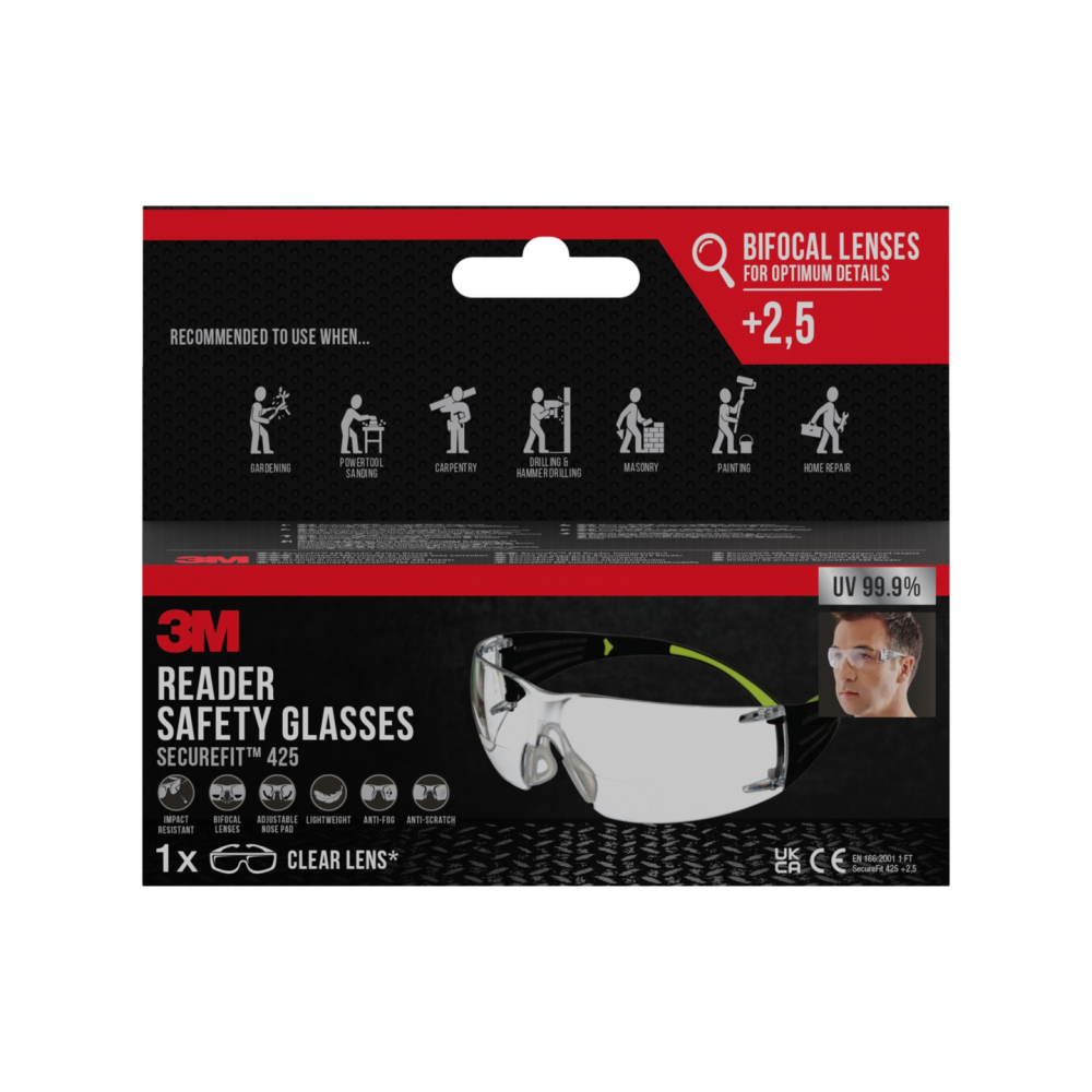 3M SECUREFITSKYDDSGLASÖGON LÄS