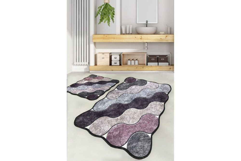 Badrumsmattset (2 delar) Sufia Mytikas / Grå / Syren