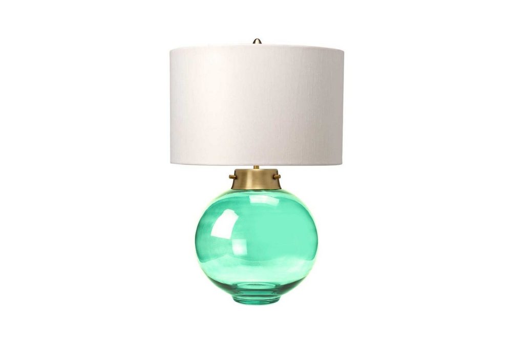 Bordslampa Elstead Lighting Kara Åldrad mässing - Mörkgrönt glas
