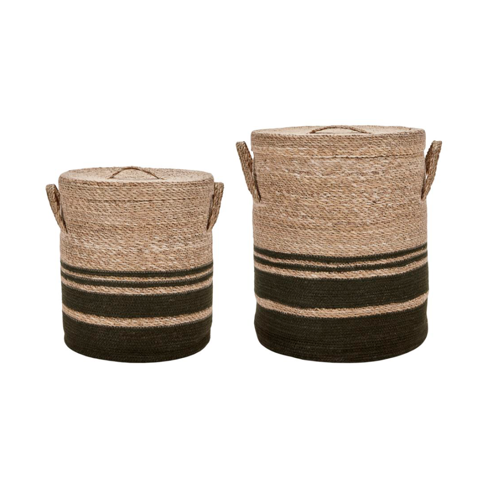 Laundry korg med lock 2 delar, Army