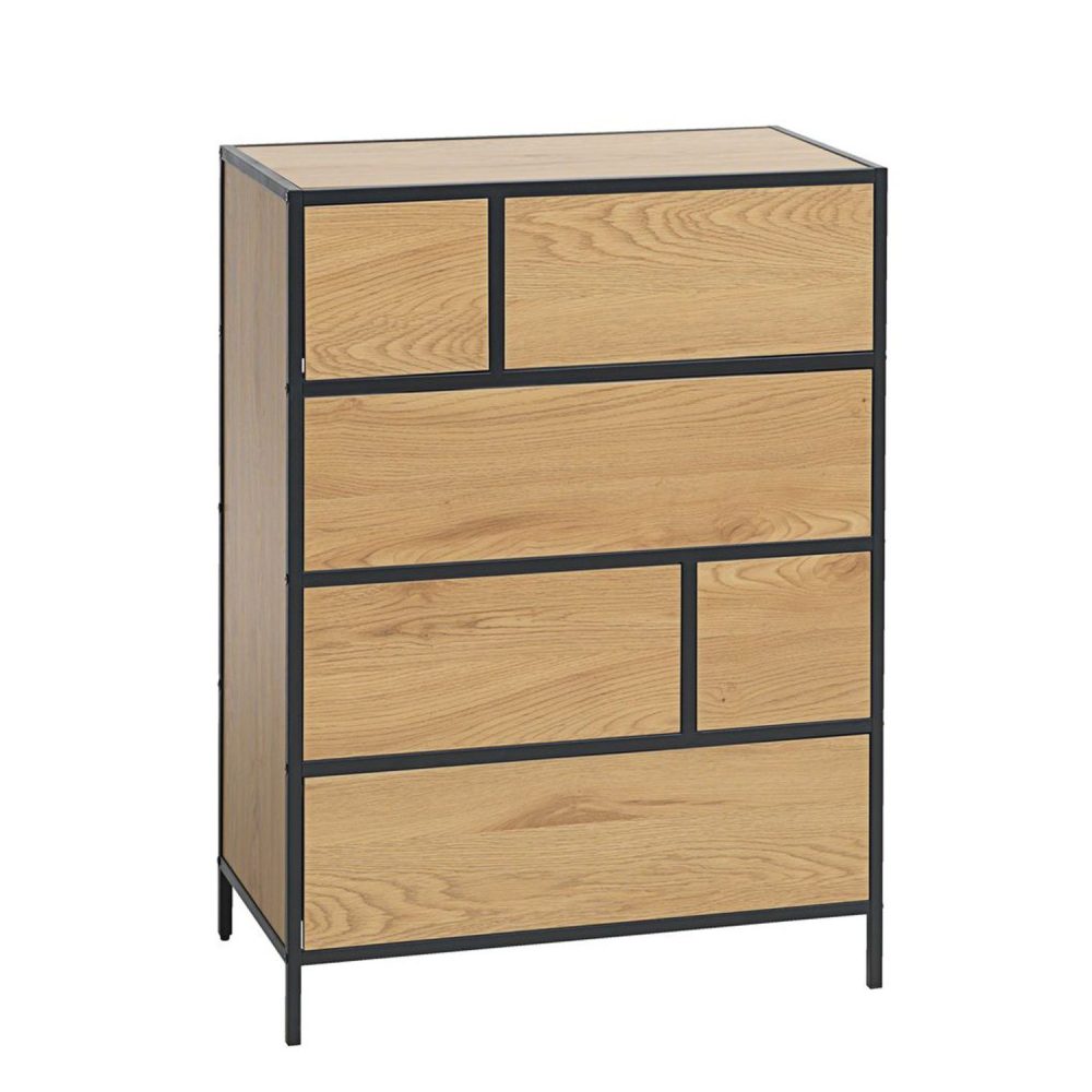 Sideboard Hedvig ask/svart 70x40x95 cm