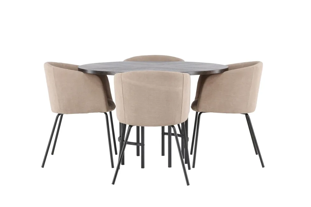 Copenhagen Matgrupp 115 cm Rund med 4 Berit stolar