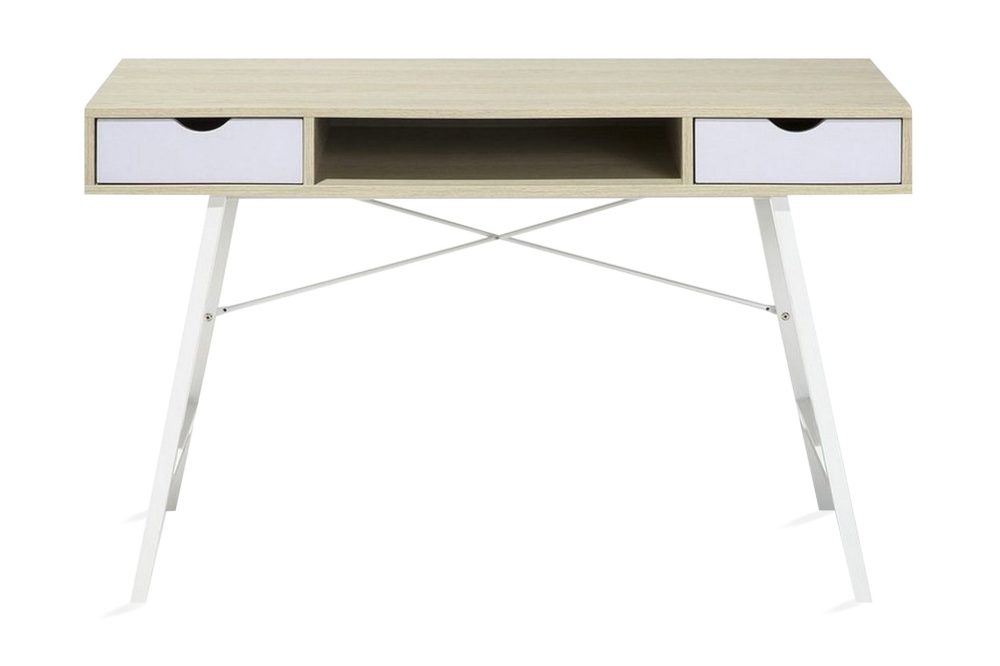 Clarita Skrivbord 120 cm med Förvaring Hylla + 2 Lådor