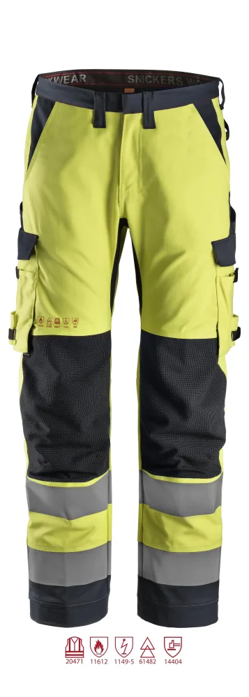 Snickers Workwear 6361 ProtecWork Arbetsbyxa varsel, gul 116