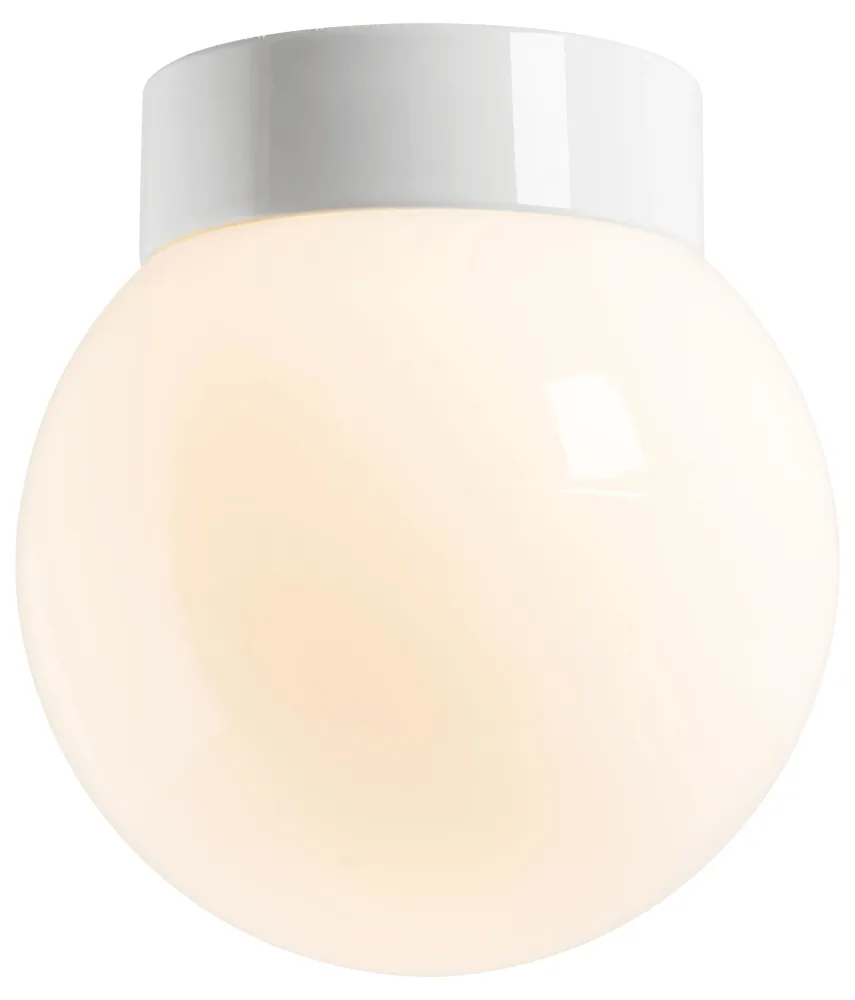 Ifö CLASSIC GLOBE 200 Takarmatur rak, IP44, E27 Blank svart