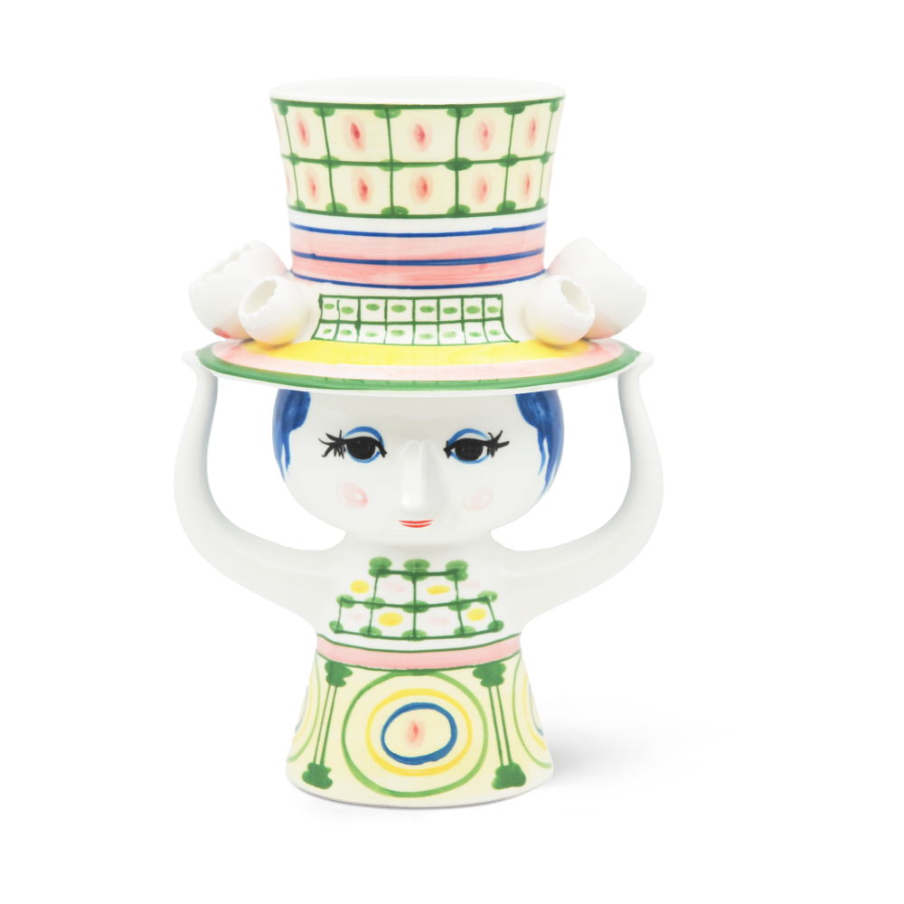 Lady with hat vas H24,5 cm, Grön