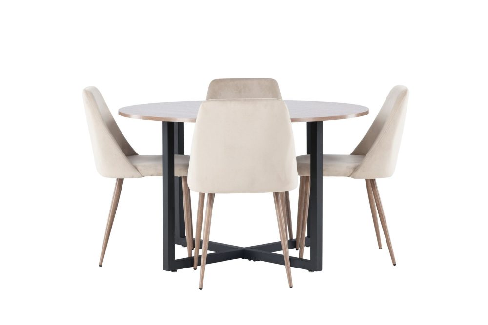 Durango Matgrupp 120 cm Rund med 4 Night Stolar