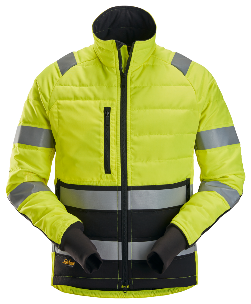 JACKA SNICKERS WORKWEAR 8134 LÄTT VADD KL2 S, VARSELGUL/SVART