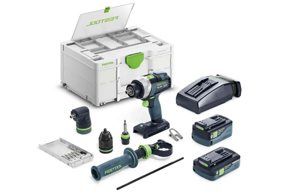 Festool QUADRIVE TDC 18/4 5,0/4,0 I-Set Skruvdragare med batteri och laddare