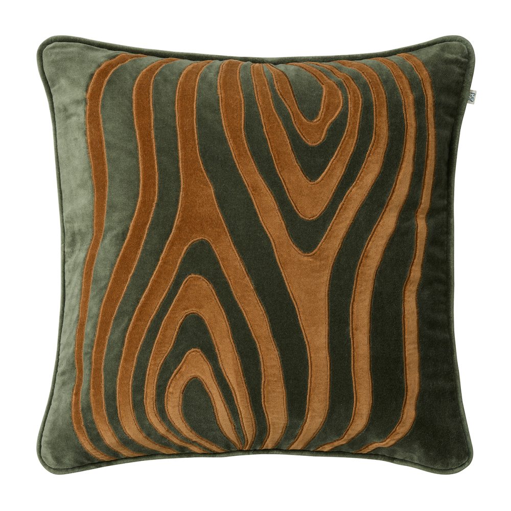 Mita kuddfodral 50x50 cm, Forest green-cognac