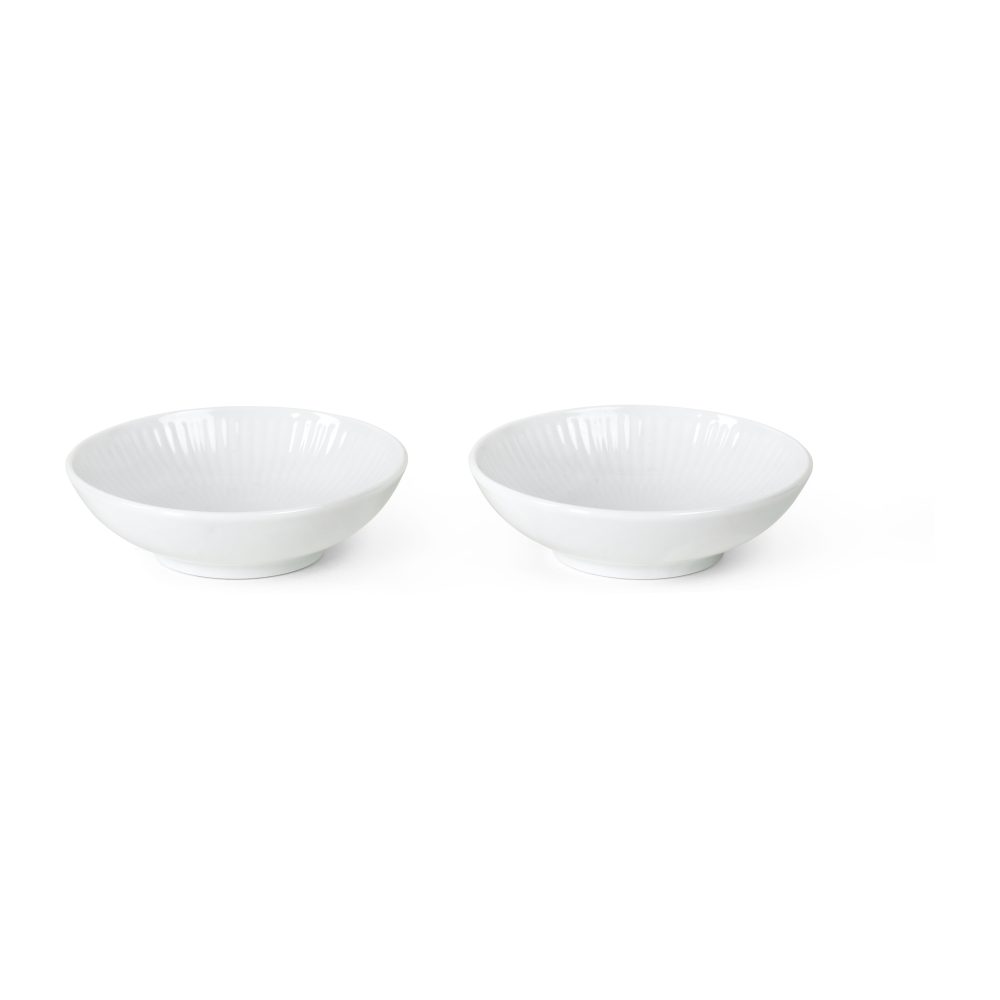 White Fluted dippskål 2-pack, 9 cl