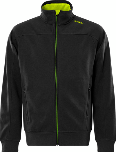 JACKA 7552 GSM SWEATSHIRT SVART/HIVIS GUL STL XL
