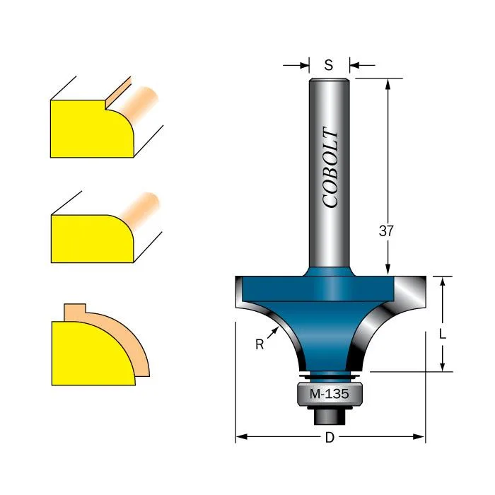 Cobolt 217-160 Avrundningsfräs R=16 D=45 L=22