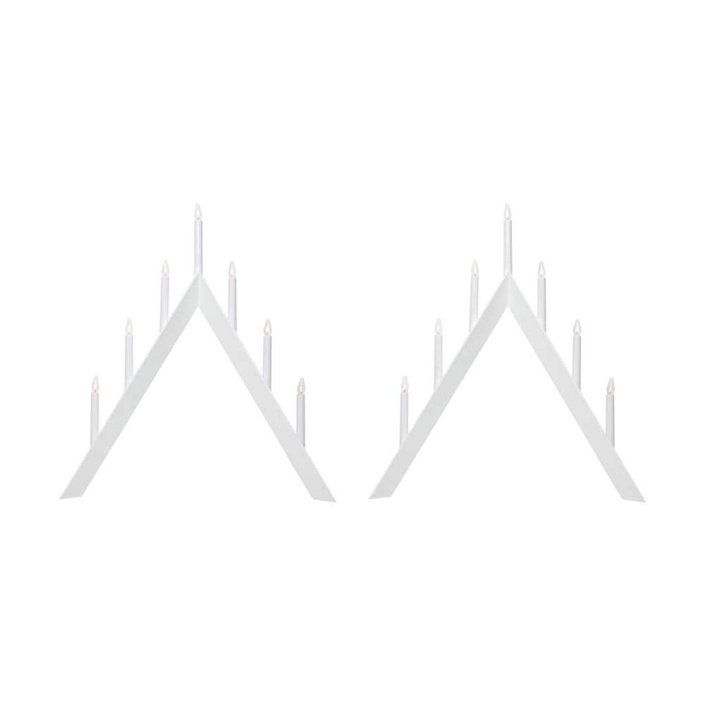 Arrow adventsljusstake 64,5 cm 2-pack - Vit