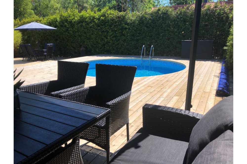 Planet Pool Stålväggspool Premium Rund 3,5x1,5m Inbyggd L:Pe