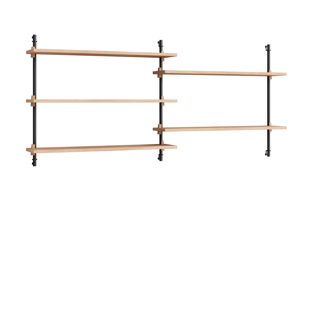 Moebe wall shelving ws.65.2.B, Ek-svart