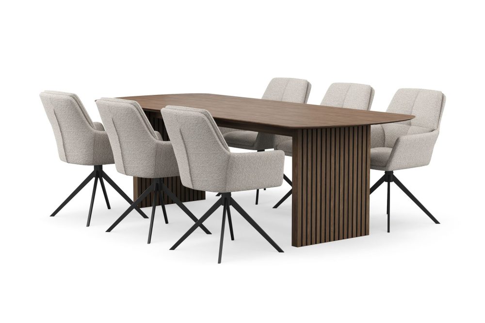 Richeto Matgrupp 240 cm med 6 Torsby Snurrstolar