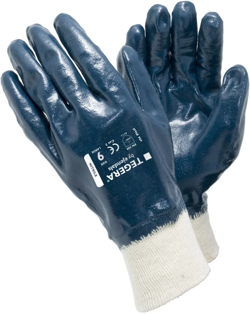 Tegera 747 Handske Interlock, Bomull/Nitril 10