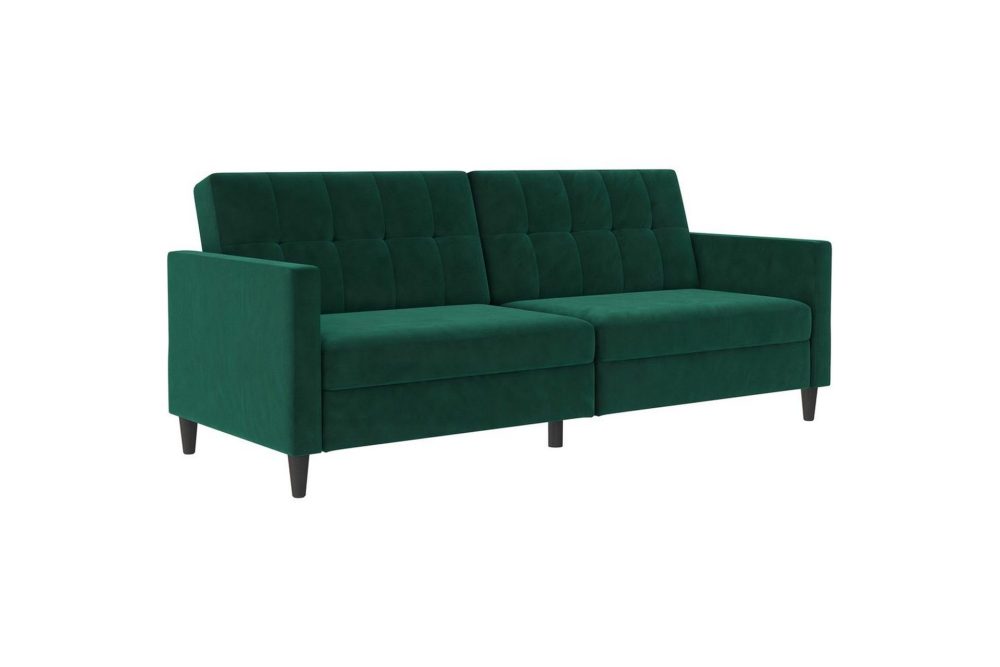 Bäddsoffa Hartford 203x83x82 cm, Mörkgrön, Sammet