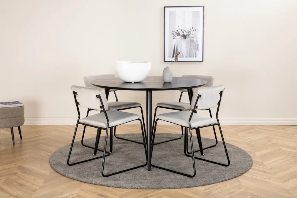 Dipp Matgrupp 115 cm Rund med 4 Kenth stolar