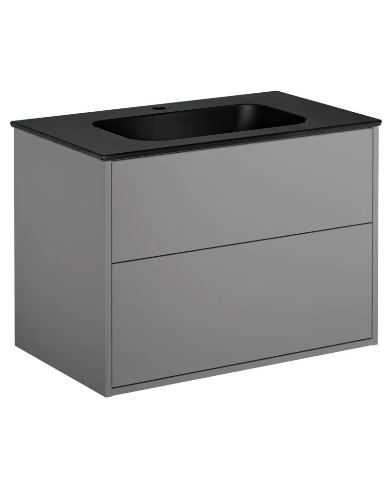Gustavsberg Artic GB71ACVU80TKSW Kommodpaket svart askfaner/mattvit, 80 cm Svart askfaner/mattvit