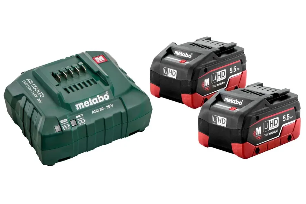 Metabo 685122000 Laddpaket 2 st 5,5 Ah-batterier och laddare